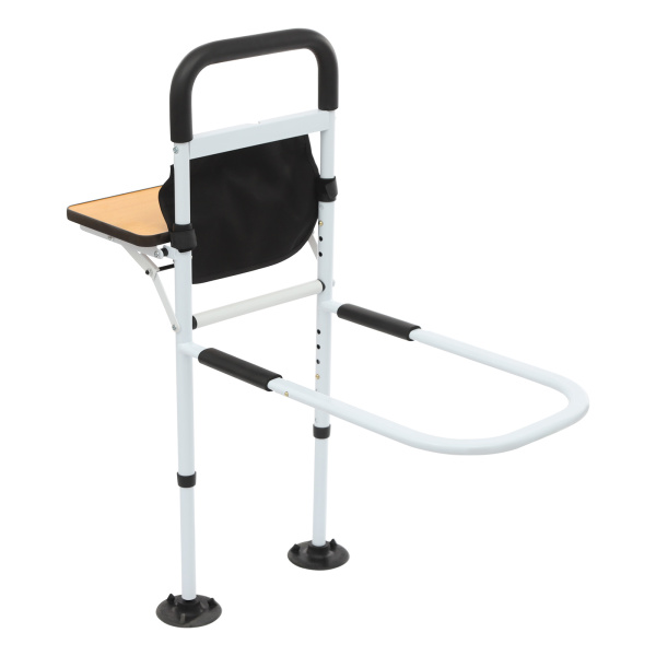 Barandilla de cama segura, con una luz con sensor LED, barandilla de apoyo con altura ajustable 47-52 cm, carga del escritorio: 5 kg