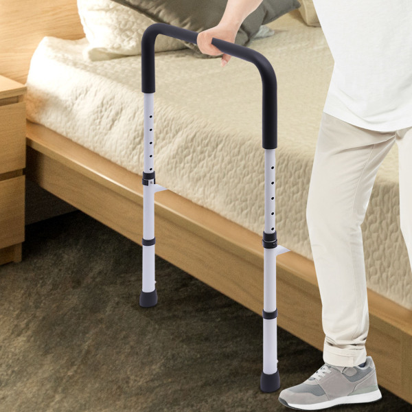 Barandilla de ayuda en la cama, Asidero de seguridad ajustable para prevenir caídas, Anchura ajustable: 84-94cm, Blanco Barandilla de ayuda en la cama, Asidero de seguridad ajustable para prevenir caídas, Anchura ajustable: 84-94cm, Blanco