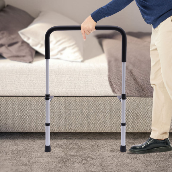 Barandilla de ayuda en la cama, Asidero de seguridad ajustable para prevenir caídas, Anchura ajustable: 84-94cm, Blanco Barandilla de ayuda en la cama, Asidero de seguridad ajustable para prevenir caídas, Anchura ajustable: 84-94cm, Blanco