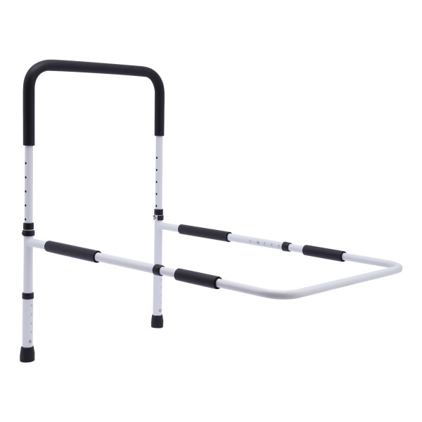 Barandilla de ayuda en la cama, Asidero de seguridad ajustable para prevenir caídas, Anchura ajustable: 84-94cm, Blanco
