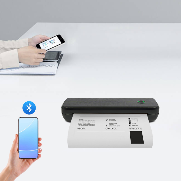 Impresora térmica Bluetooth sin tinta L81, impresora térmica portátil, impresora térmica - Negra