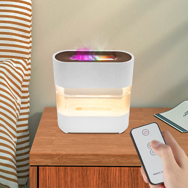 Expansor de fragancia, Humidificador ultrasónico, Mini humidificador con LED, Humidificador de aire, 22*9*24.2cm, Blanco