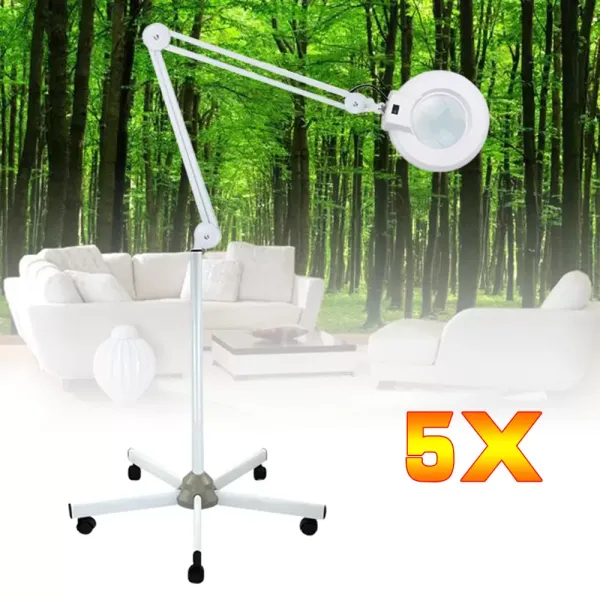 Lámpara fluorescente de 22 W con lupa de 5 dioptrías, regulable, lámpara con lupa con abrazadera y brazo giratorio, lupa, luz diurna