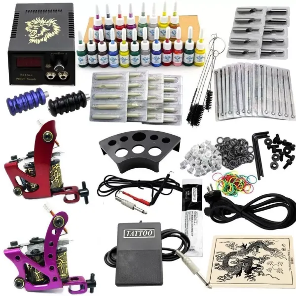 Kit completo de tatuajes con 2 máquinas de tatuaje