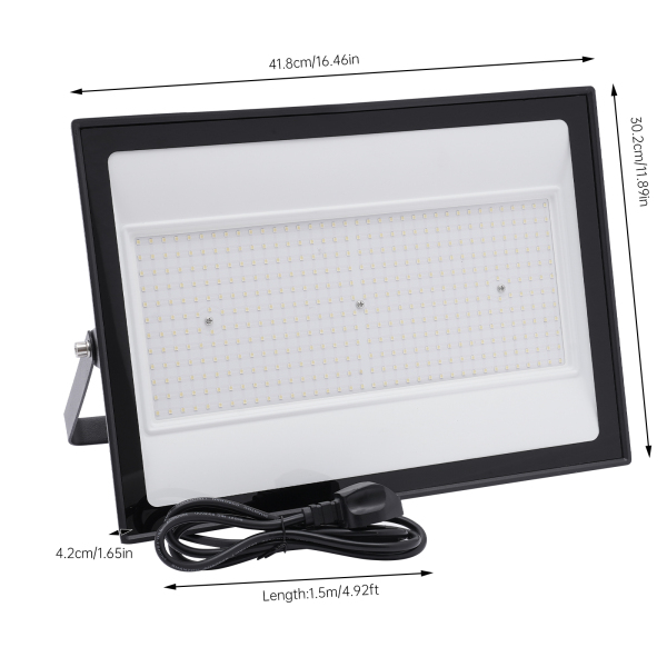 Proyector LED de 300W, 24000LM Luz de Seguridad Superbrillante, Enchufe UL, IP66 Proyectores Exteriores Impermeables