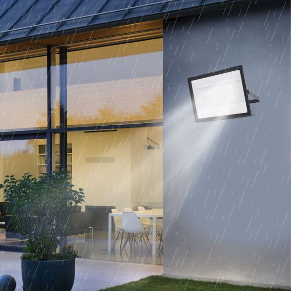 Proyector LED de 300W, 24000LM Luz de Seguridad Superbrillante, Enchufe UL, IP66 Proyectores Exteriores Impermeables
