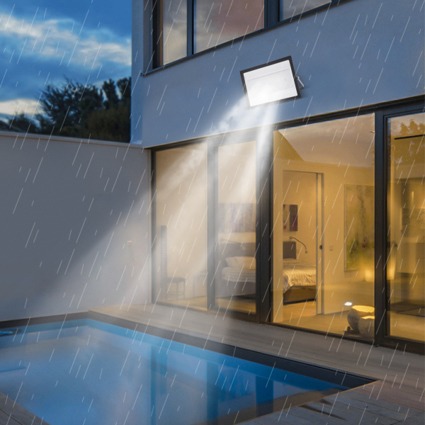 Proyector LED de 300W, 24000LM Luz de Seguridad Superbrillante, Enchufe UL, IP66 Proyectores Exteriores Impermeables