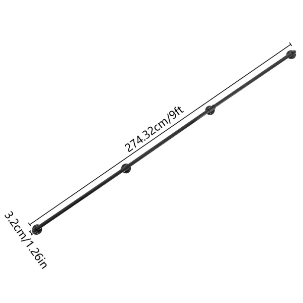9FT Barandilla industrial de metal negro pasamanos de escalera pasamanos de pared para niños, adultos y personas mayores 9FT Barandilla industrial de metal negro pasamanos de escalera pasamanos de pared para niños, adultos y personas mayores