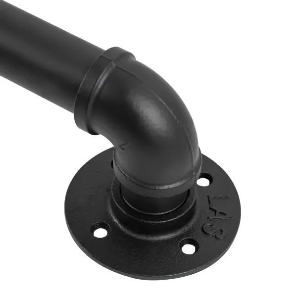 9FT Barandilla industrial de metal negro pasamanos de escalera pasamanos de pared para niños, adultos y personas mayores 9FT Barandilla industrial de metal negro pasamanos de escalera pasamanos de pared para niños, adultos y personas mayores