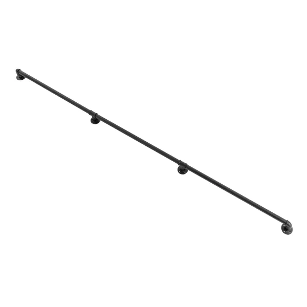 9FT Barandilla industrial de metal negro pasamanos de escalera pasamanos de pared para niños, adultos y personas mayores