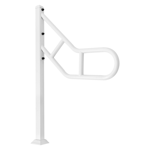 Barandilla de un solo poste, Barandilla de escalera exterior para peldaños, Barandilla de escalera en forma de U, Blanco