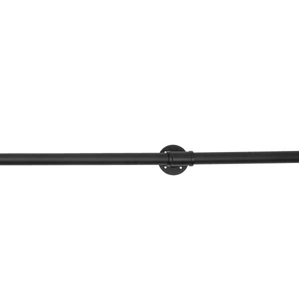 Pasamanos de tubo, metal resistente con capacidad de carga, 8 pies, 3 secciones, Distancia a la pared 8cm, Negro