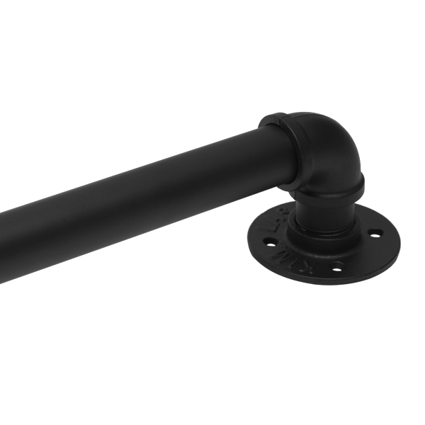 Pasamanos de tubo, metal resistente con capacidad de carga, 8 pies, 3 secciones, Distancia a la pared 8cm, Negro Pasamanos de tubo, metal resistente con capacidad de carga, 8 pies, 3 secciones, Distancia a la pared 8cm, Negro