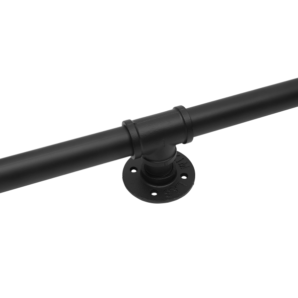 Pasamanos de tubo, metal resistente con capacidad de carga, 8 pies, 3 secciones, Distancia a la pared 8cm, Negro Pasamanos de tubo, metal resistente con capacidad de carga, 8 pies, 3 secciones, Distancia a la pared 8cm, Negro