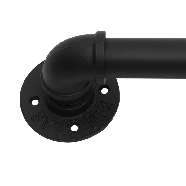 Barandilla de tubo, Metal resistente con capacidad de carga , Construcción robusta, 12 pies, 3 secciones, Negro