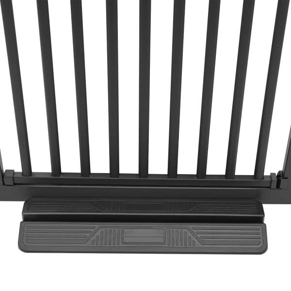 Puerta extensible negra para mascotas de 150 cm, barrera de alta seguridad para perros y gatos - Fácil de instalar