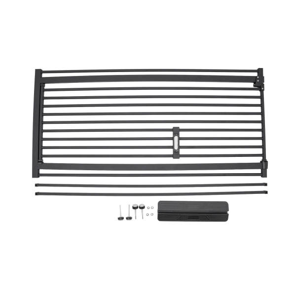 Puerta extensible negra para mascotas de 150 cm, barrera de alta seguridad para perros y gatos - Fácil de instalar Puerta extensible negra para mascotas de 150 cm, barrera de alta seguridad para perros y gatos - Fácil de instalar
