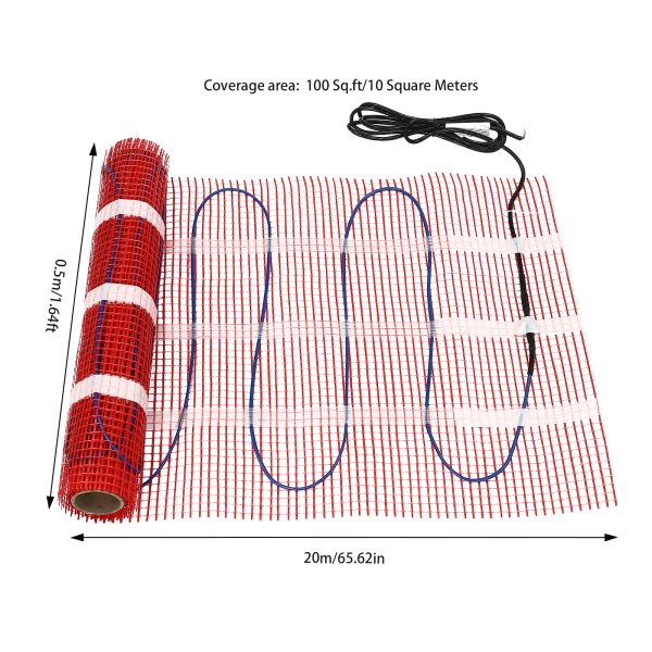Kit de alfombrilla calefactora, sistema de calefacción por suelo radiante, alfombrilla calefactora