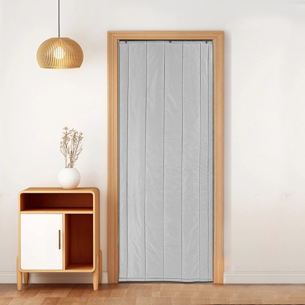 Cortina de puerta, Cortina de puerta con aislamiento térmico, Manta insonorizante antirruido, 31,5*83 pulgadas, Gris