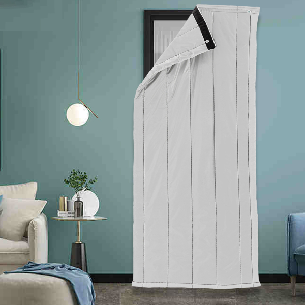 Cortina de puerta con aislamiento térmico, Cubierta de reducción de ruido, Manta insonorizada de barrera de ruido, Gris