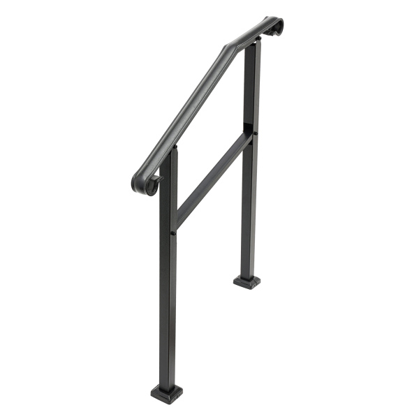 Pasamanos de 98*96 cm para exteriores, pasamanos de escalera, pasamanos de 3 escalones Negro