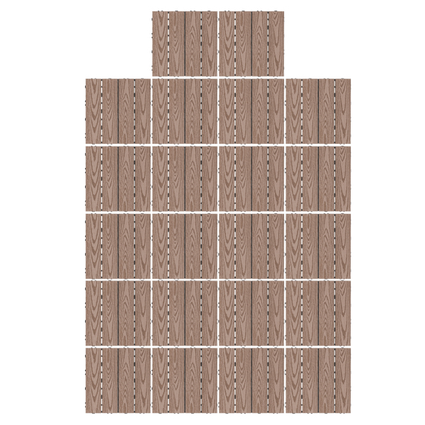 Tarimas, 22 piezas, Tarimas de WPC, Suelos de madera plástica, 20 mm de grosor, Cuadrado, Color: Café Tarimas, 22 piezas, Tarimas de WPC, Suelos de madera plástica, 20 mm de grosor, Cuadrado, Color: Café