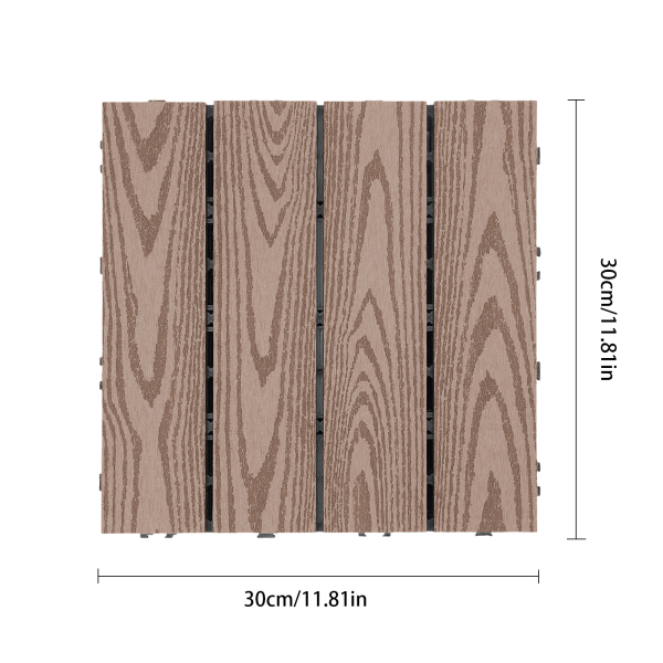 Tarimas, 22 piezas, Tarimas de WPC, Suelos de madera plástica, 20 mm de grosor, Cuadrado, Color: Café Tarimas, 22 piezas, Tarimas de WPC, Suelos de madera plástica, 20 mm de grosor, Cuadrado, Color: Café