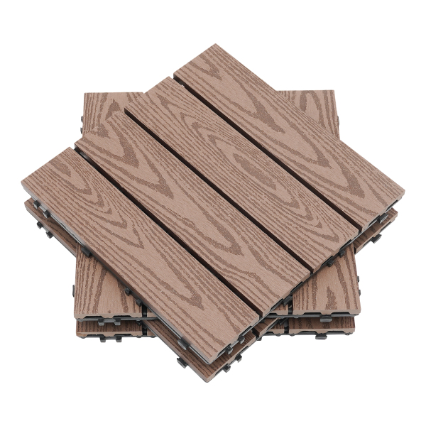 Tarimas, 22 piezas, Tarimas de WPC, Suelos de madera plástica, 20 mm de grosor, Cuadrado, Color: Café Tarimas, 22 piezas, Tarimas de WPC, Suelos de madera plástica, 20 mm de grosor, Cuadrado, Color: Café