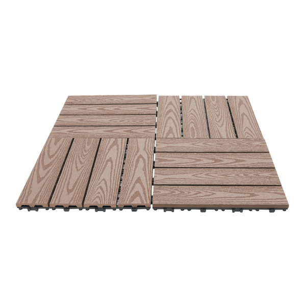 Tarimas, 22 piezas, Tarimas de WPC, Suelos de madera plástica, 20 mm de grosor, Cuadrado, Color: Café Tarimas, 22 piezas, Tarimas de WPC, Suelos de madera plástica, 20 mm de grosor, Cuadrado, Color: Café