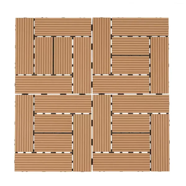 22pcs Baldosas, Suelos con Drenaje, Baldosas para Tarimas 30x30 cm, color madera