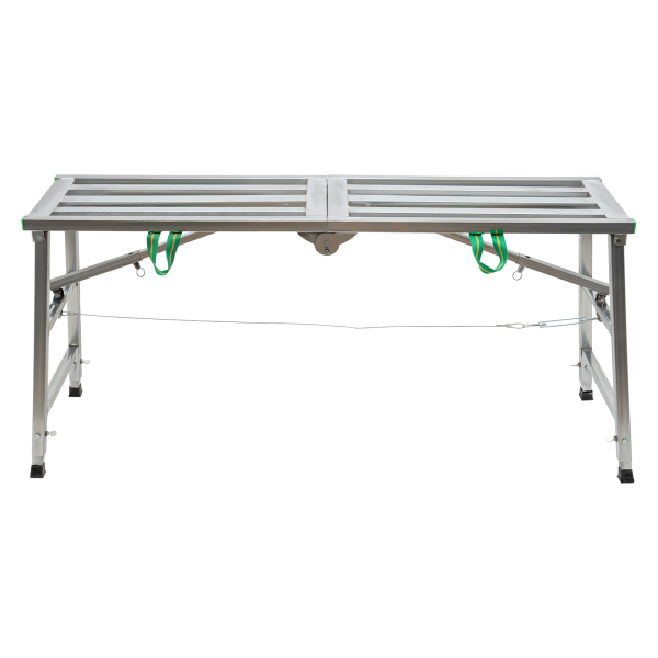 Plataforma de trabajo ajustable, escalera de tijera de acero, plataforma de andamio plegable portátil