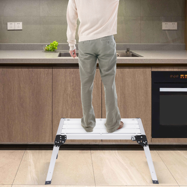 Plataforma de trabajo escalera, plataforma de trabajo plegable con plataforma, plataforma de trabajo con escalera plegable