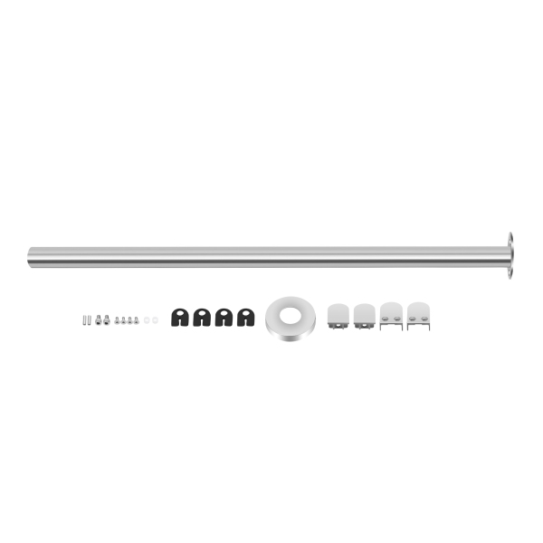 Barandilla de acero inoxidable, columna final de 110 cm, Capacidad de carga: 80 kg, Plata