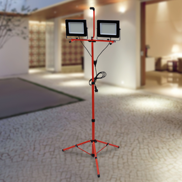 Foco de trabajo guiado con trípode 20000LM, 200W, 6500K, IP65, Impermeable, ángulo de luz ajustable, proyector guiado portátil Foco de trabajo guiado con trípode 20000LM, 200W, 6500K, IP65, Impermeable, ángulo de luz ajustable, proyector guiado portátil