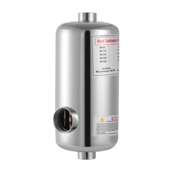 28 KW Intercambiador de calor para piscinas, intercambiador de calor para piscinas de acero inoxidable para spas