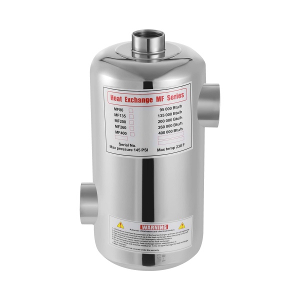 28 KW Intercambiador de calor para piscinas, intercambiador de calor para piscinas de acero inoxidable para spas