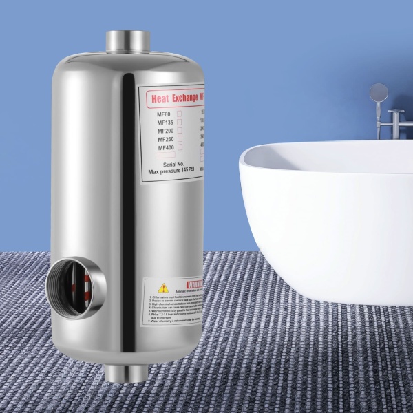 28 KW Intercambiador de calor para piscinas, intercambiador de calor para piscinas de acero inoxidable para spas