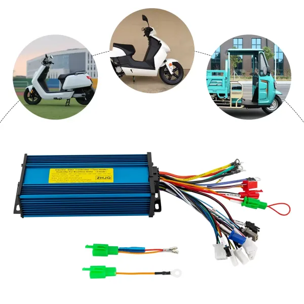 Controlador sin escobillas, 60 V, 800-1500 W, aleación de aluminio, motor sin escobillas, para bicicleta eléctrica, scooter, bicicletas eléctricas