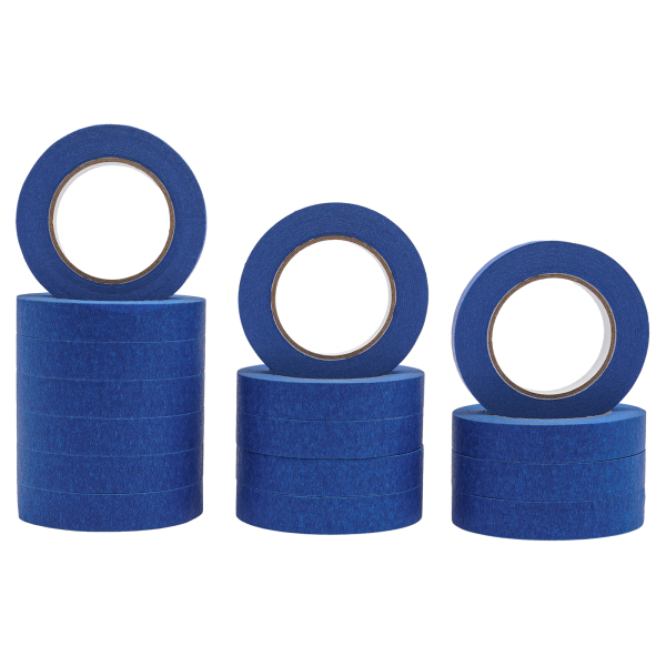 36 rollos de cinta de pintor, 24 mm x 55 m, azul Enmascarar, cinta de pintor, resistente a los rayos UV, a la humedad
