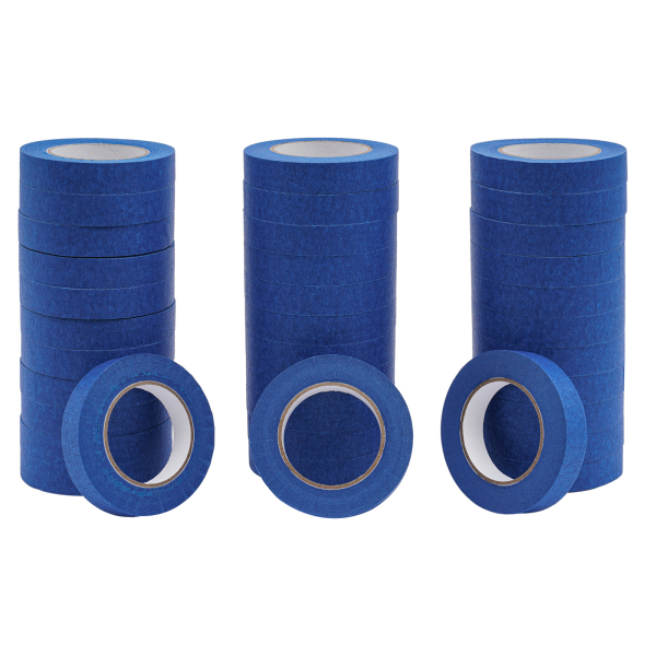 36 rollos de cinta de pintor, 24 mm x 55 m, azul Enmascarar, cinta de pintor, resistente a los rayos UV, a la humedad