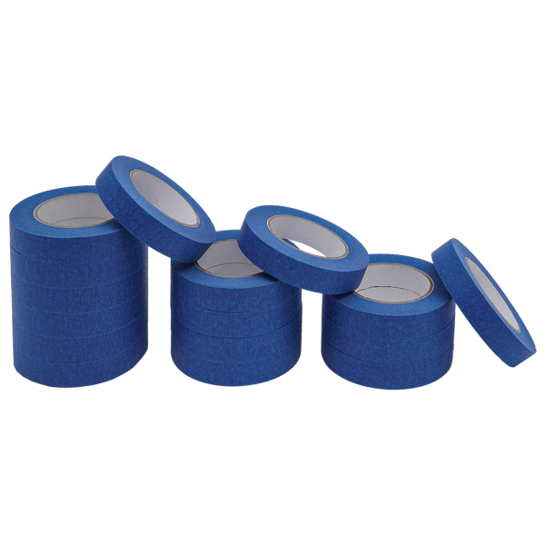 36 rollos de cinta de pintor, 24 mm x 55 m, azul Enmascarar, cinta de pintor, resistente a los rayos UV, a la humedad