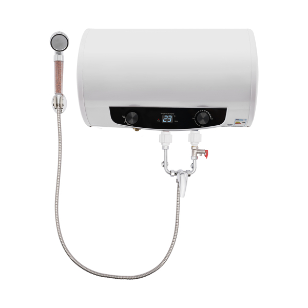 Depósito de agua caliente eléctrico de 2000 W, almacenamiento de protección contra fugas, colgante horizontal actualizado, 25-75 °C