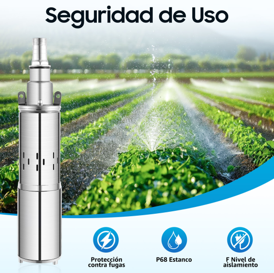 Bomba para pozos profundos, 12 V, 1,2 m³/h, 180 W, bomba sumergible