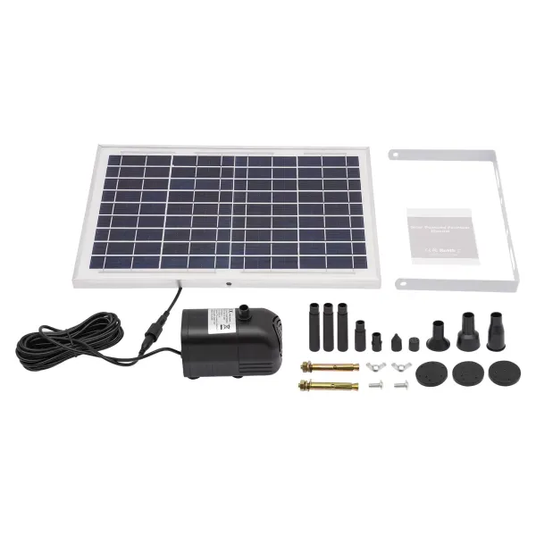 Bomba solar para estanque, 1000L/h, 17 V/10 W, Bomba de agua solar ecológica de bajo ruido para el hogar para fuente de jardín