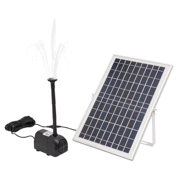 Bomba solar para estanque, 1000L/h, 17 V/10 W, Bomba de agua solar ecológica de bajo ruido para el hogar para fuente de jardín