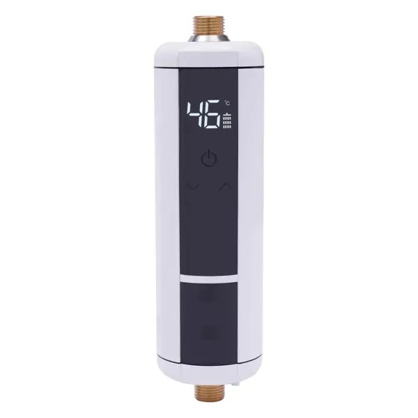 Mini calentador de agua electrónico de agua instantáneo, 30-52 ℃, 3500 W, ABS con indicador de temperatura LED, para baño, cocina, color blanco