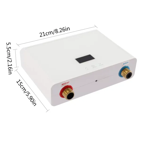 Mini calentador de agua sin depósito 5.5KW 220 V sistema de calefacción termostática con mando a distancia, pantalla táctil digital para cocina y baño