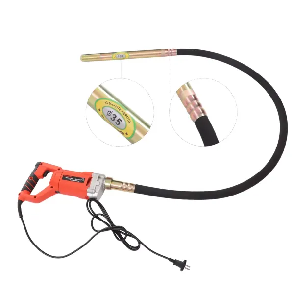 Vibrador de hormigón eléctrico, 1500 W, 2M de longitud de varilla, velocidad del eje de agitación 4000 rpm, diámetro de onda vibratoria de 35 mm