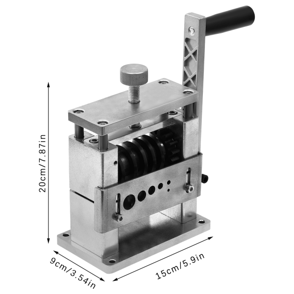 Peladora de cables manual, Herramienta peladora de cables, Altura ajustable de la cuchilla: 15mm, 100RPM, 15*9*20cm, Plata