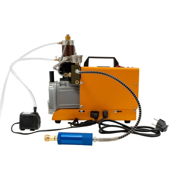 Bomba de compresor de aire portátil PCP, bomba de compresor de aire de alta presión 1,8 KW, 13,4 x 7,1 x 13,4 pulgadas, naranja